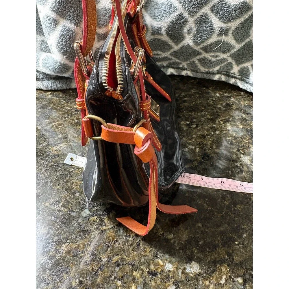 Dooney & Bourke Nina Shoulder Bag Purse Womens Small Black Red Lining - Picture 5 of 10
